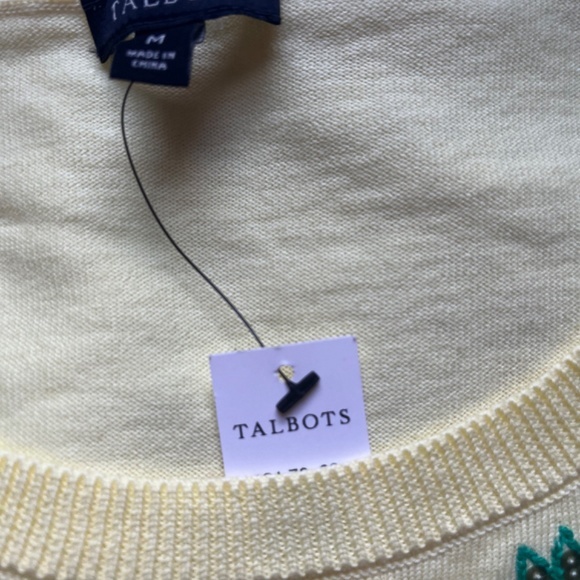 Talbots‎ Sequins Cotton Pineapple Beaded Hawaii Sweater Summer Jeweled Top Shirt - Picture 4 of 7